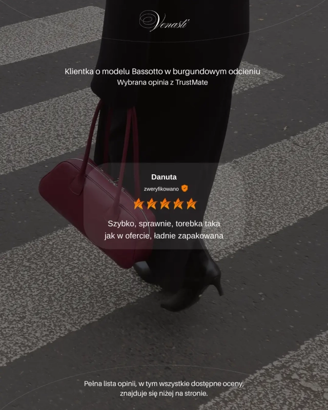 Opinie klientek o burgundowej torebce BASSOTTO