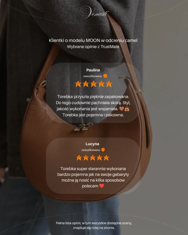 Opinie klientek o torebce MOON camel