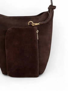 Torebka bucket bag BRUNA z odpinanym zamszowym portfelem
