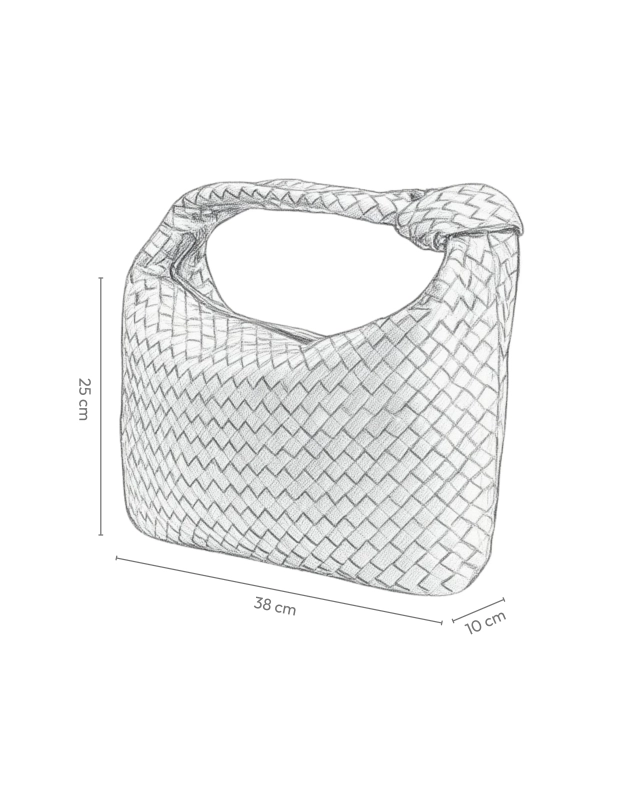 Torebka hobo VINCOLO bordowa — wymiary i forma
