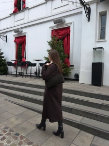 Torebka bagietka LÍNEA z naturalnego zamszu
