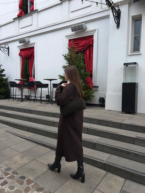Torebka bagietka LÍNEA z naturalnego zamszu