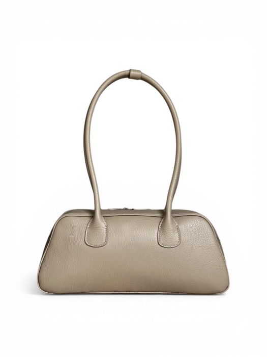 Torebka bagietka beżowa skórzana podłużna typu jamnik na ramię Bassotto Venasti10.webp